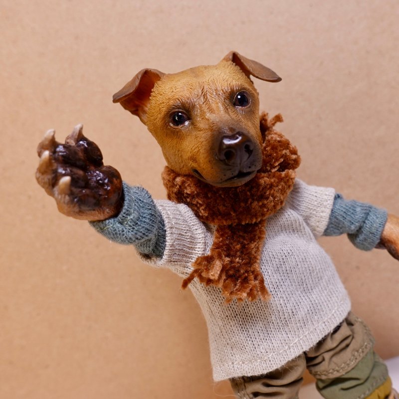 1:12 【唐狗】可动关节人偶 - 玩偶/公仔 - 树脂 橘色