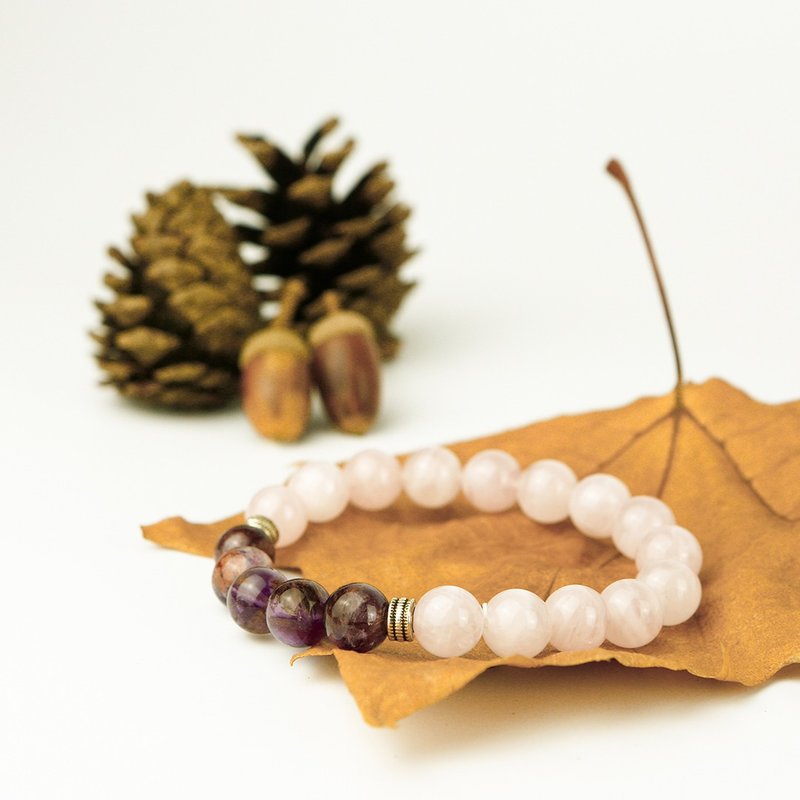 七轮调和手串/紫幽灵粉晶/天然/水晶手链/能量石/原生态102123 - 手链/手环 - 水晶 多色