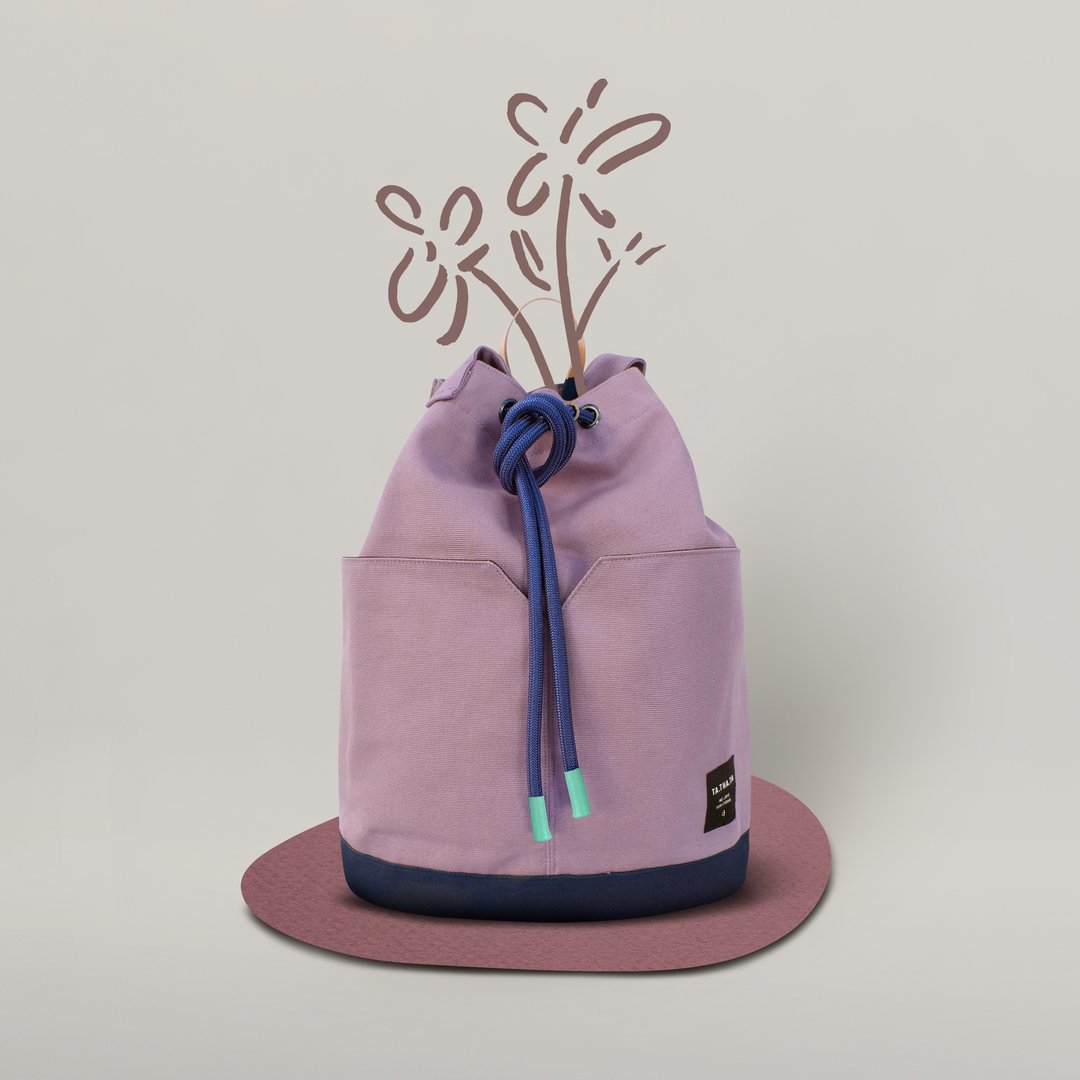 Dumpling lilac backpack - 后背包/双肩包 - 棉．麻 紫色