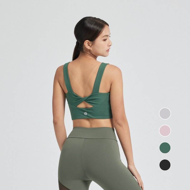 方领扭结 Bra Top - 女装运动内衣 - 其他材质 绿色