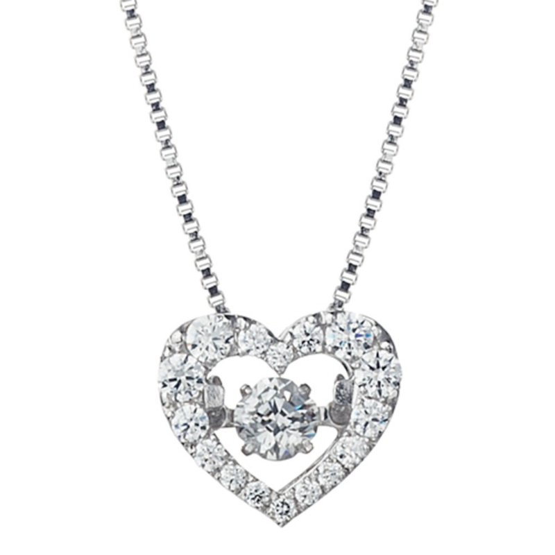 日本原装Dancing Stone悬浮闪动项链-Dancing Tenderness舞动柔情 - 项链 - 纯银 银色