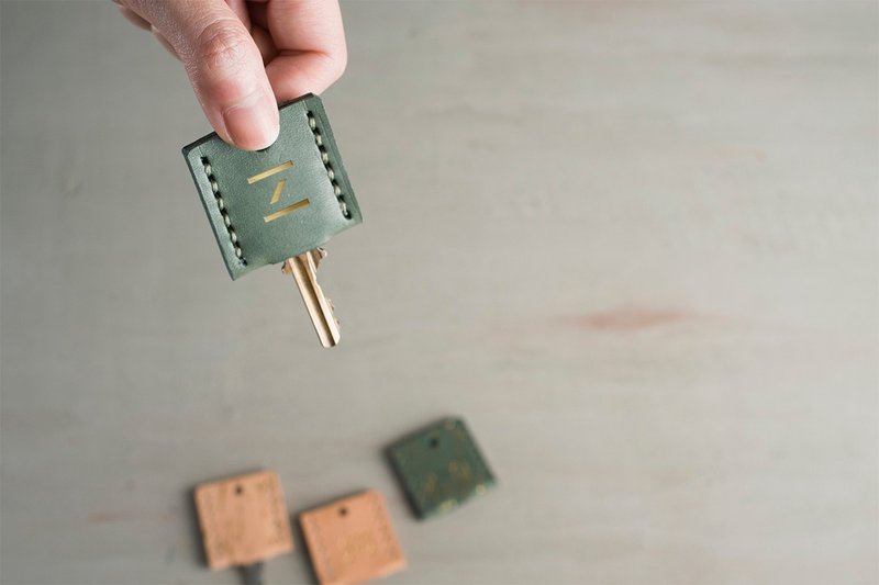 经典皮革钥匙套组2入 真皮钥匙套  ACCESSORIES 系列 - 钥匙链/钥匙包 - 真皮 绿色