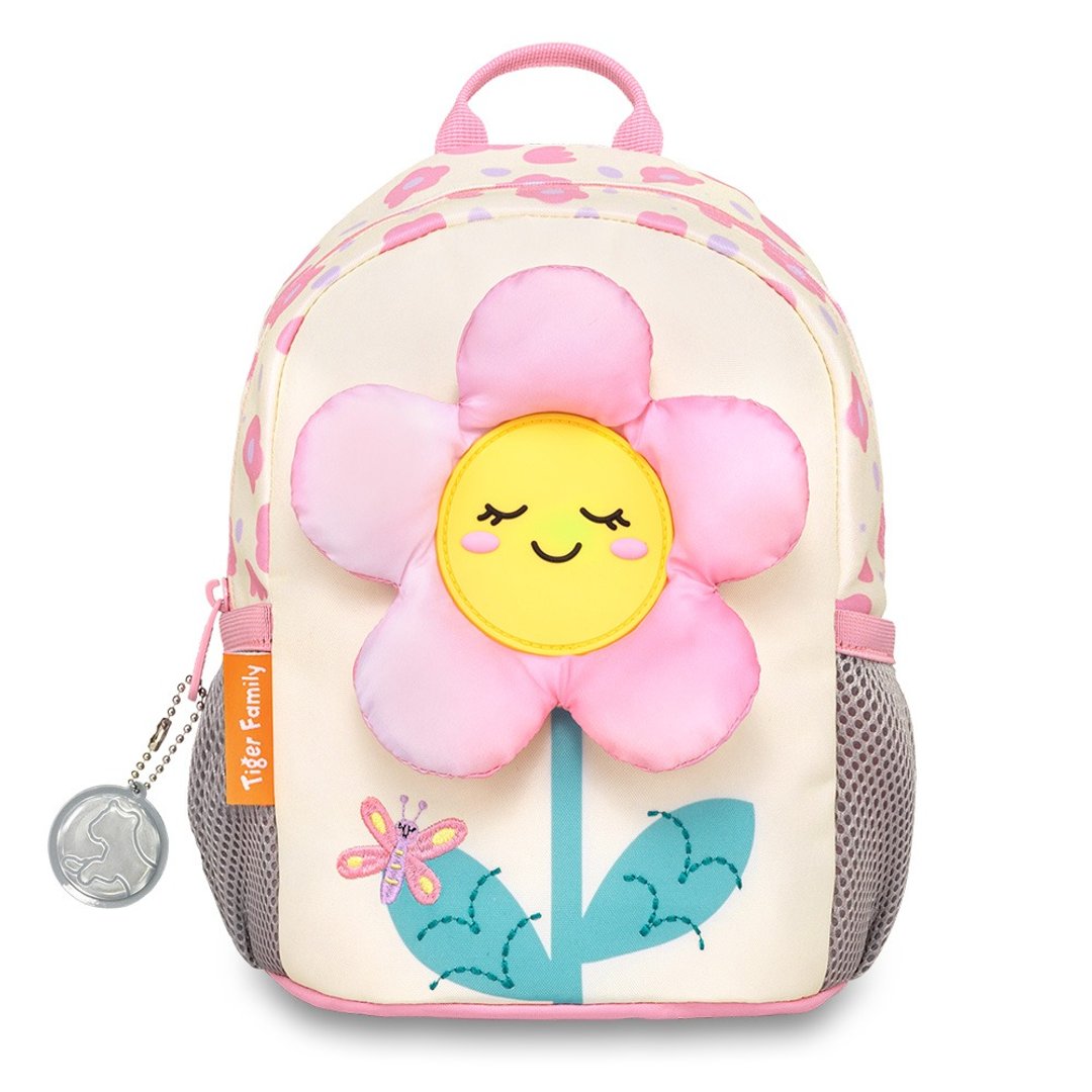 新品 抱抱好朋友 幼儿背包 - 阳光小花  3D 透气背垫 可拆卸胸扣 - 后背包/双肩包 - 其他材质 粉红色