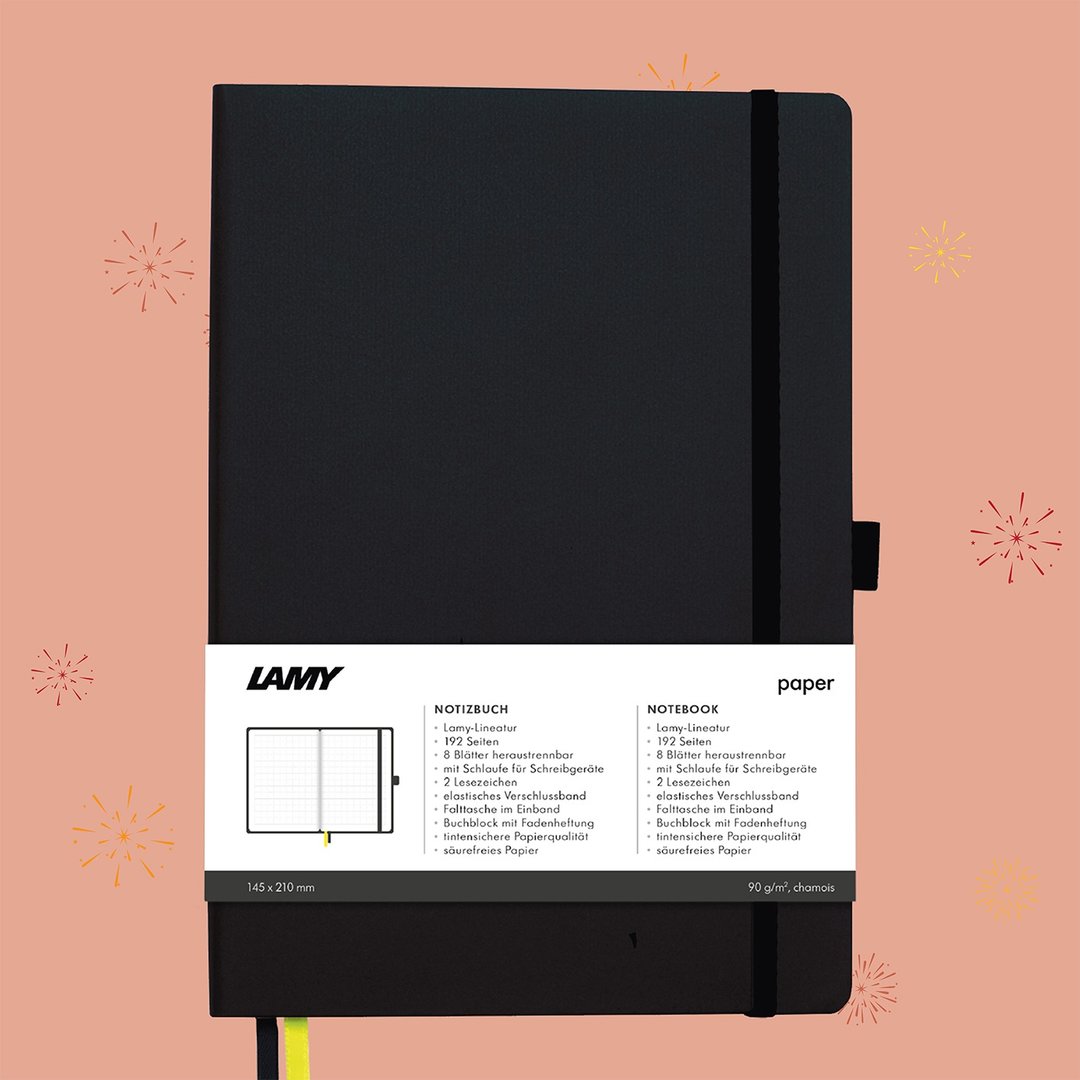 【定制服务】LAMY 钢笔用软式A5笔记本 / notebook狩猎系列 黑色 - 笔记本/手帐 - 纸 黑色