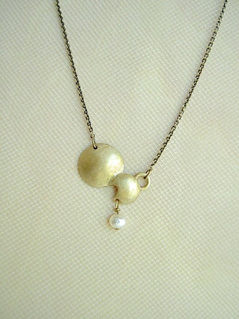 Moon and pearls 2 - 项链 - 其他金属 金色