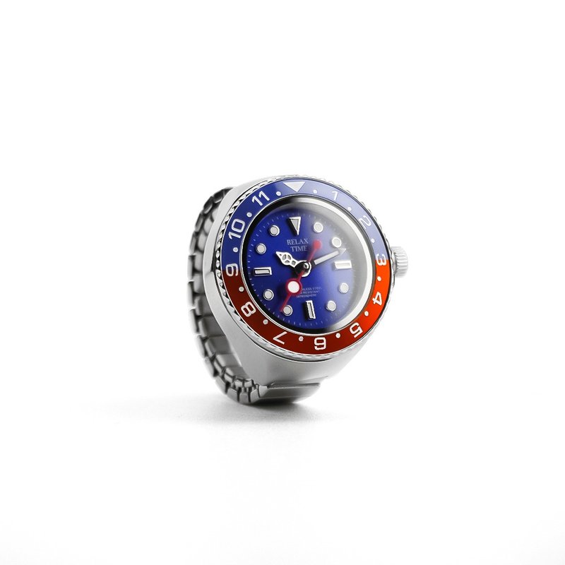 此为预购商品-RELAX TIME  水鬼戒指表-红蓝圈水鬼 (RT-R-05) - 戒指 - 不锈钢 红色