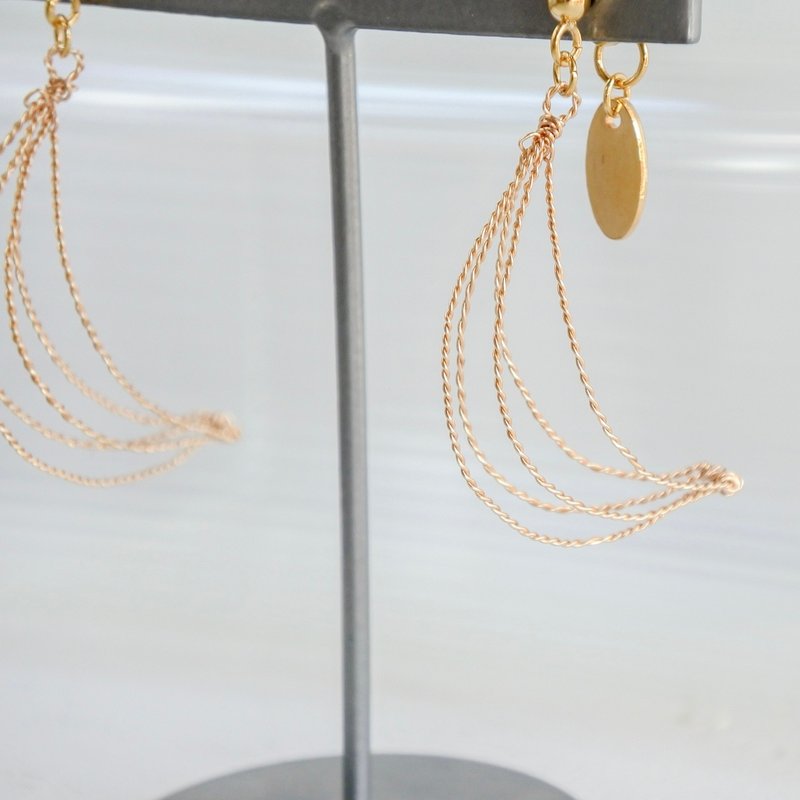 Asanagi (Small) - Gold wire accessory - 耳环/耳夹 - 其他金属 金色