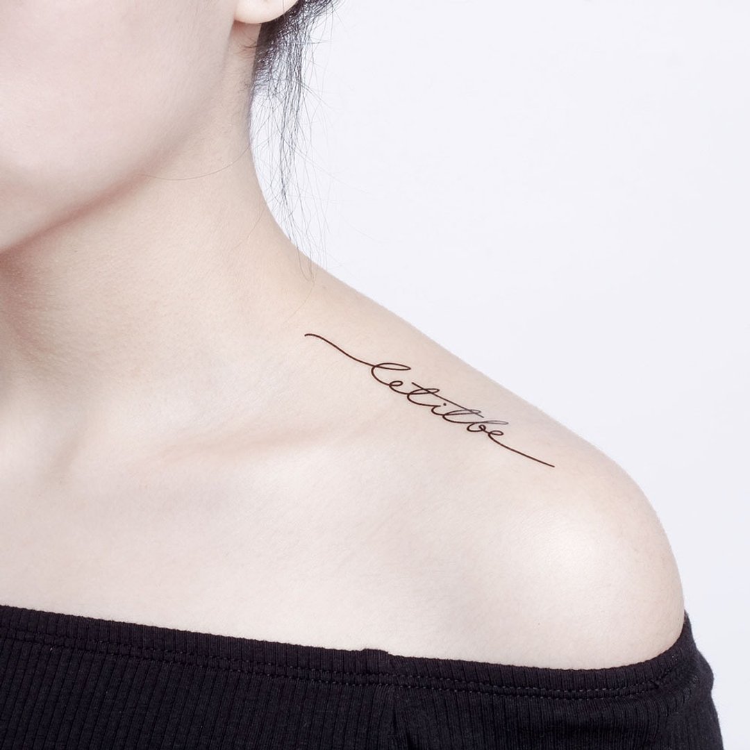 刺青纹身贴纸 /  手写文字 Let it be Surprise Tattoos - 纹身贴 - 纸 黑色