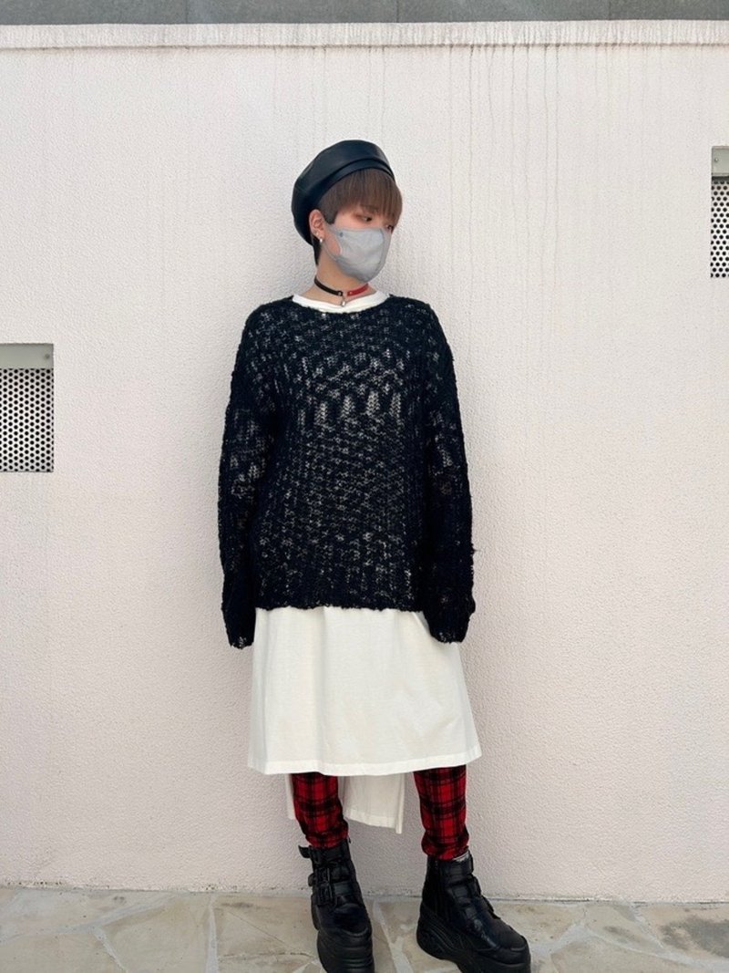 夏季针织衫/黑色/F尺寸/hellcatpunks/hcp-t-0231 - 女装针织衫/毛衣 - 尼龙 黑色