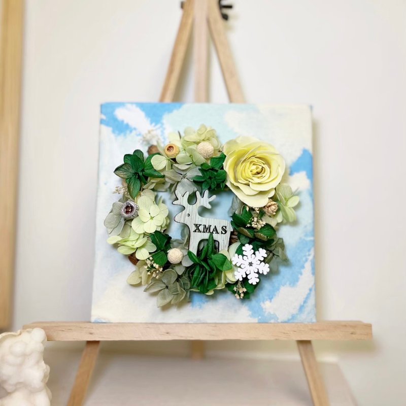 这是我们纸上の花约 - 永生花流体画花圈 圣诞节送礼 交换礼物 - 干燥花/捧花 - 植物．花 多色