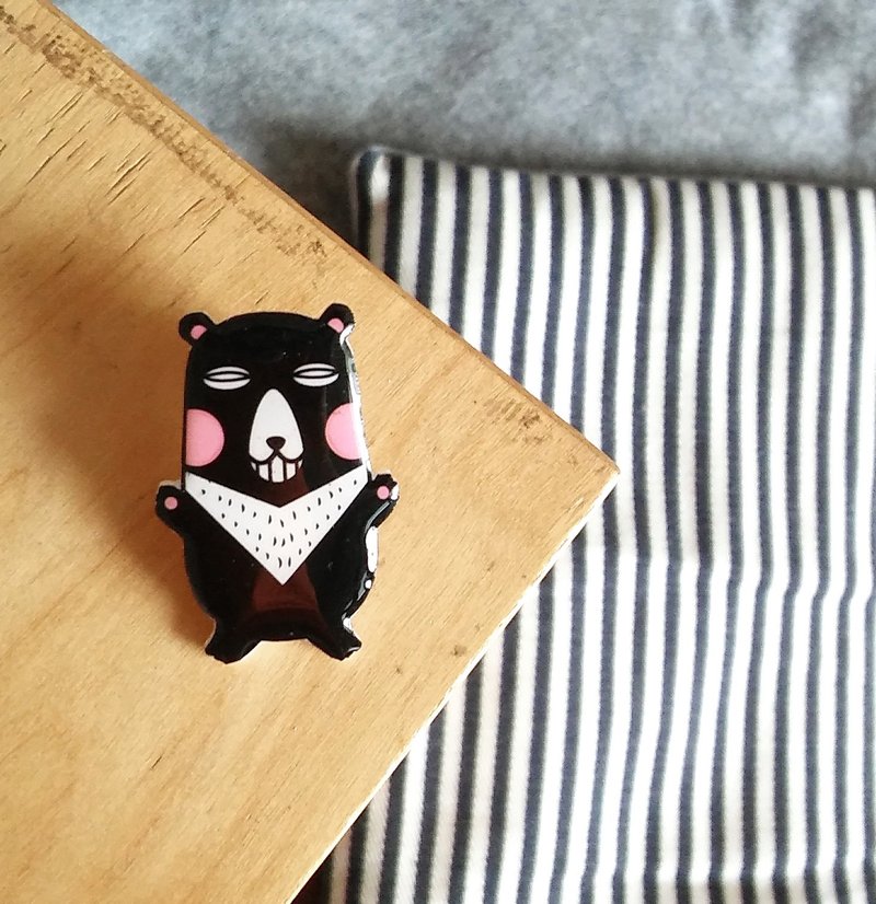 动物系列 –台湾黑熊襟章-P008 - 胸针 - 压克力 