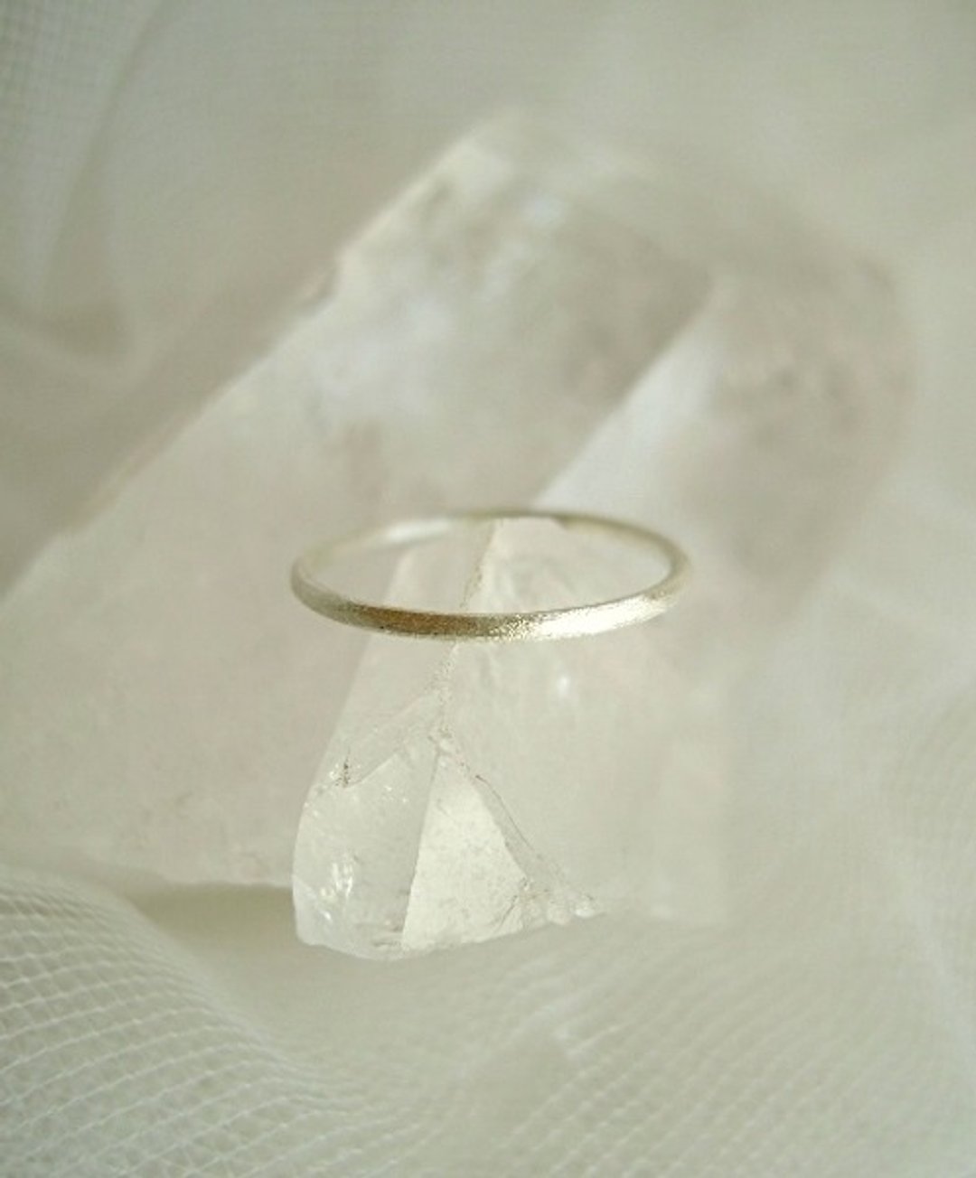 Silver matte plain ring - 戒指 - 银 银色