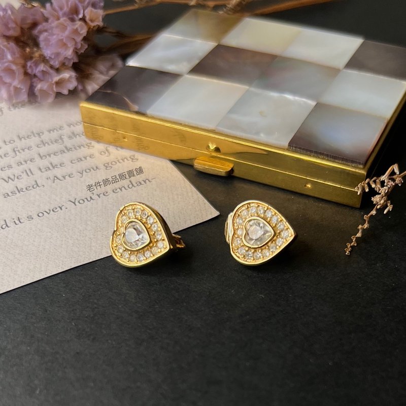 Christian Dior Germany 老迪奥爱心耳夹 - 耳环/耳夹 - 贵金属 金色