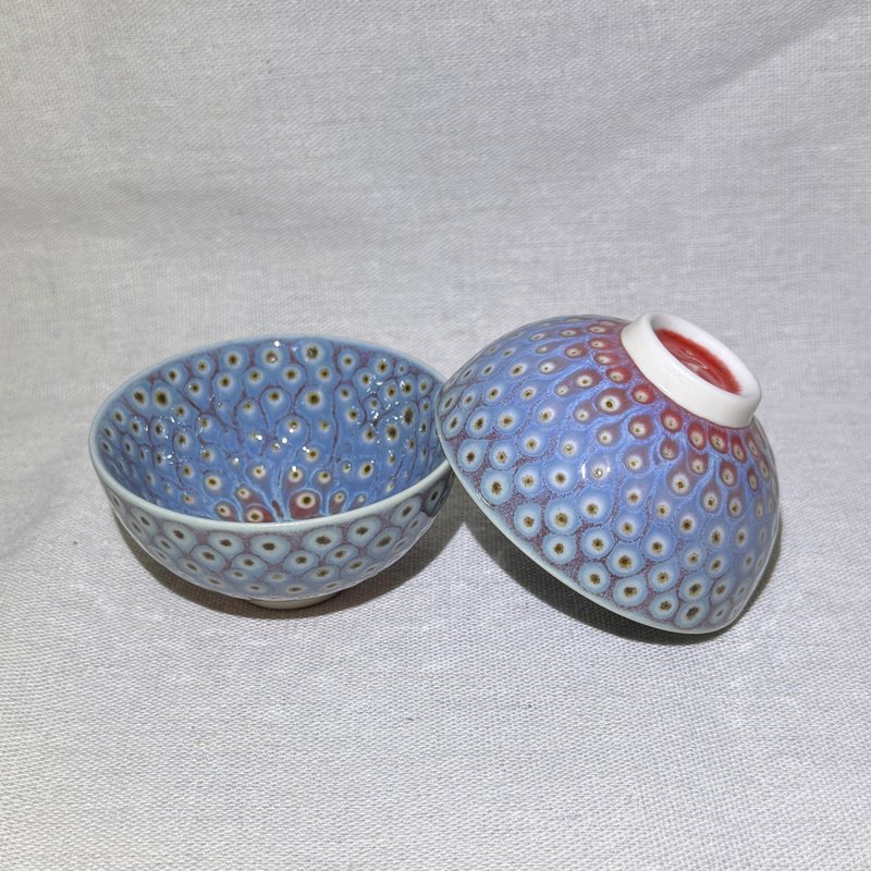 孔雀开屏 品茗对杯 80ml 邱毓宁 莺歌烧 A2-08 - 茶具/茶杯 - 瓷 多色