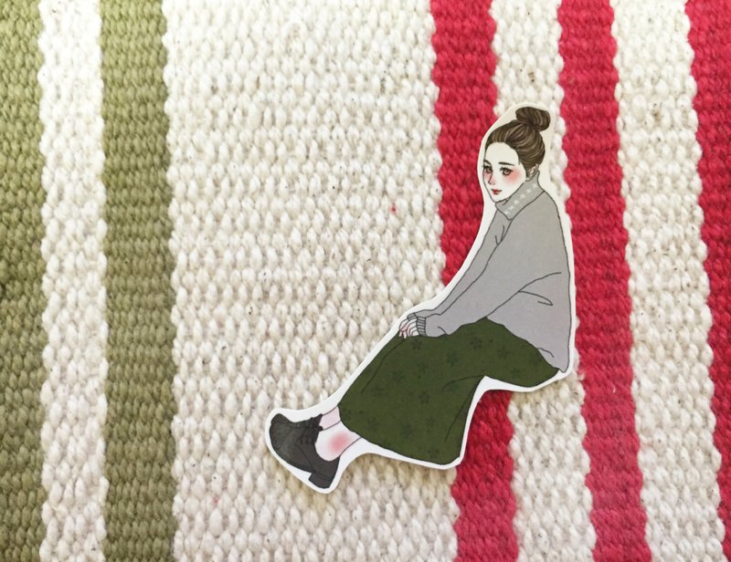 贴贴小日子少女单张贴纸-松木 - 贴纸 - 纸 绿色