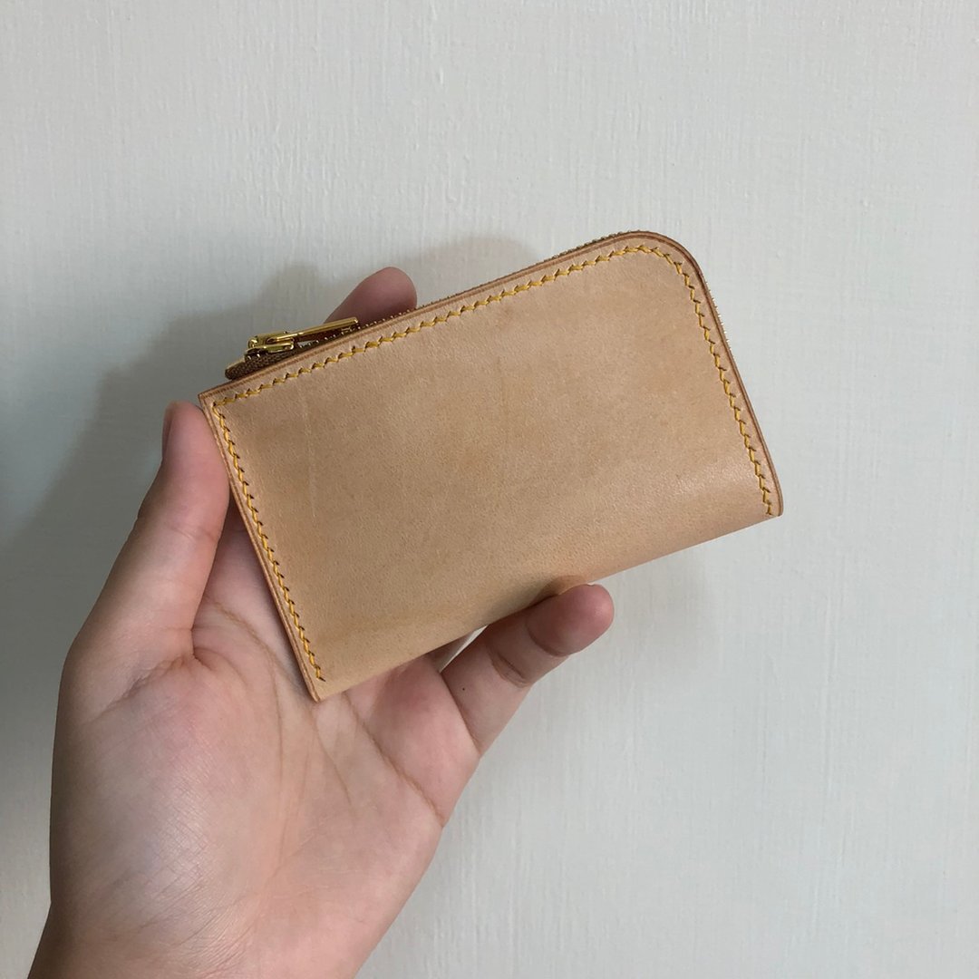 L型真皮拉链零钱包 - 零钱包 - 真皮 