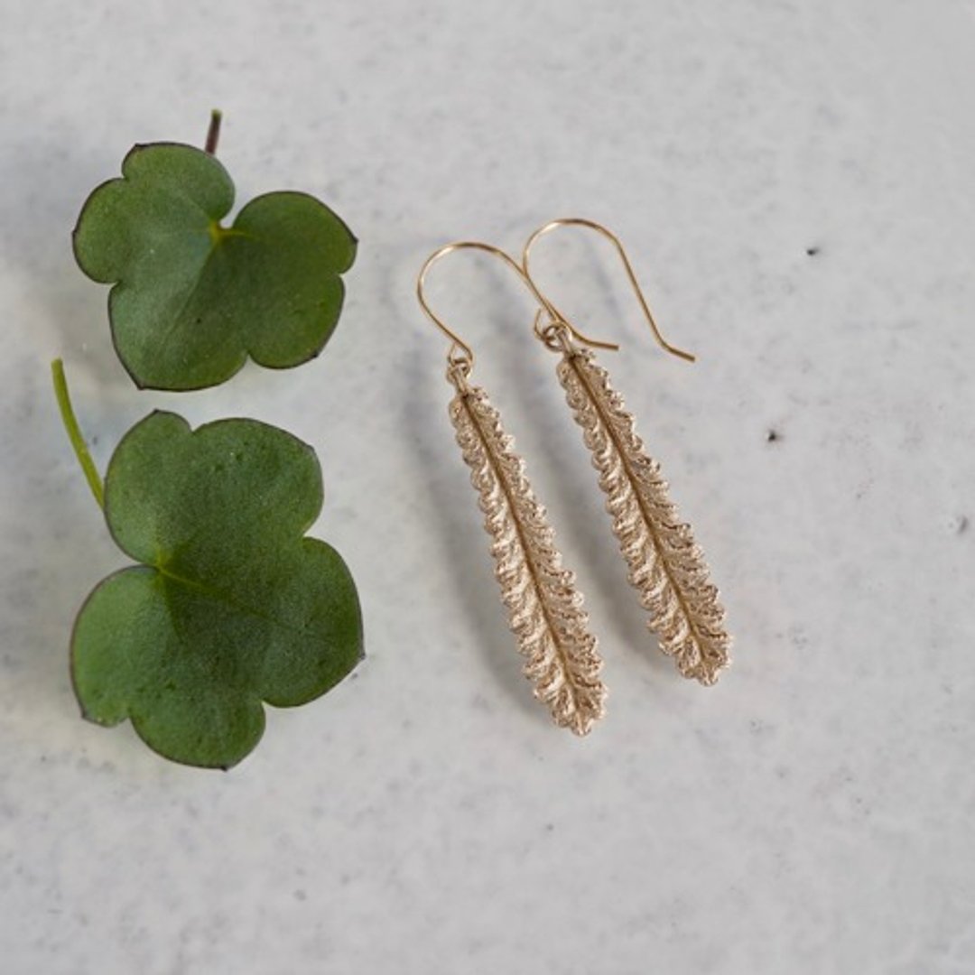 Lavender leaf earrings [EP056K10] - 耳环/耳夹 - 其他金属 