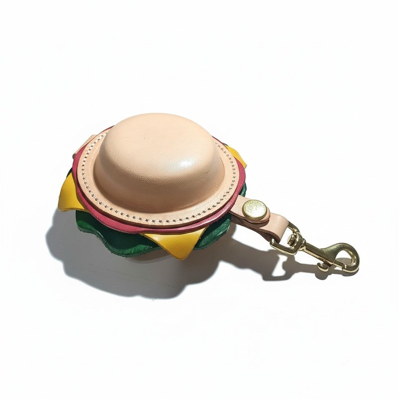 皮革汉堡包 / 超级吸睛的造型包 - 零钱包 - 真皮 橘色