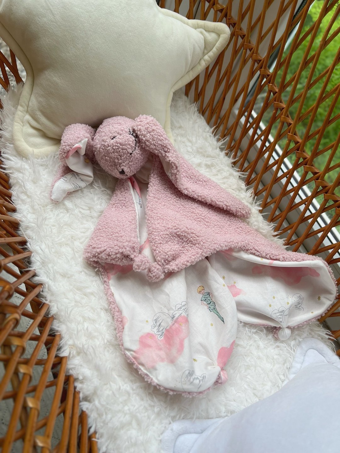 婴儿爱心兔。兔子安抚玩具。豆豆兔。婴儿玩具兔。 - 玩具/玩偶 - 棉 粉红色