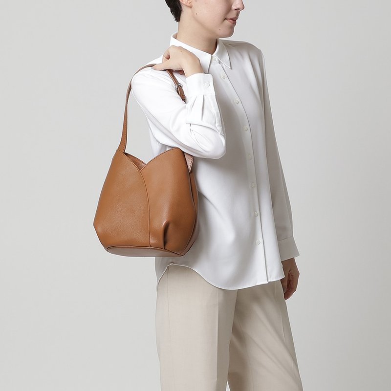 Mizubasyo 手提肩背包 M-经典驼 - 手提包/手提袋 - 真皮 咖啡色