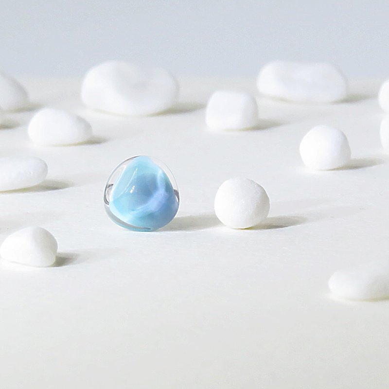 Island系列 玻璃耳环 耳夹 单只 三角 蓝色 紫色 - 耳环/耳夹 - 玻璃 蓝色