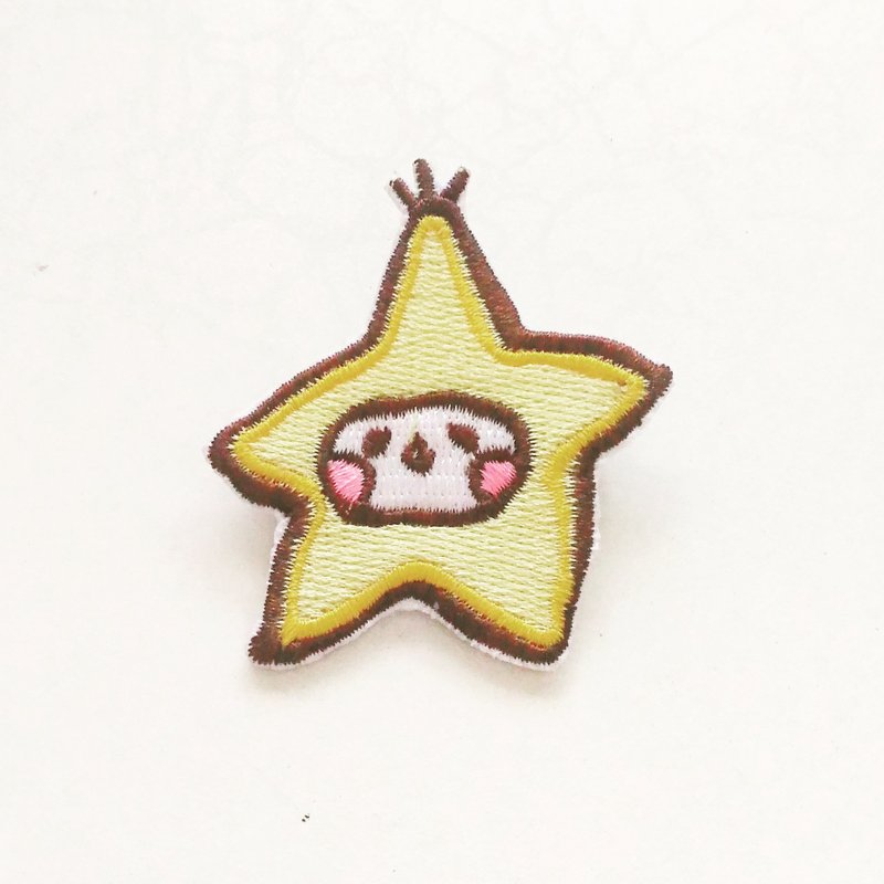 星星 杨桃 绣片/别针 - 徽章/别针 - 绣线 黄色