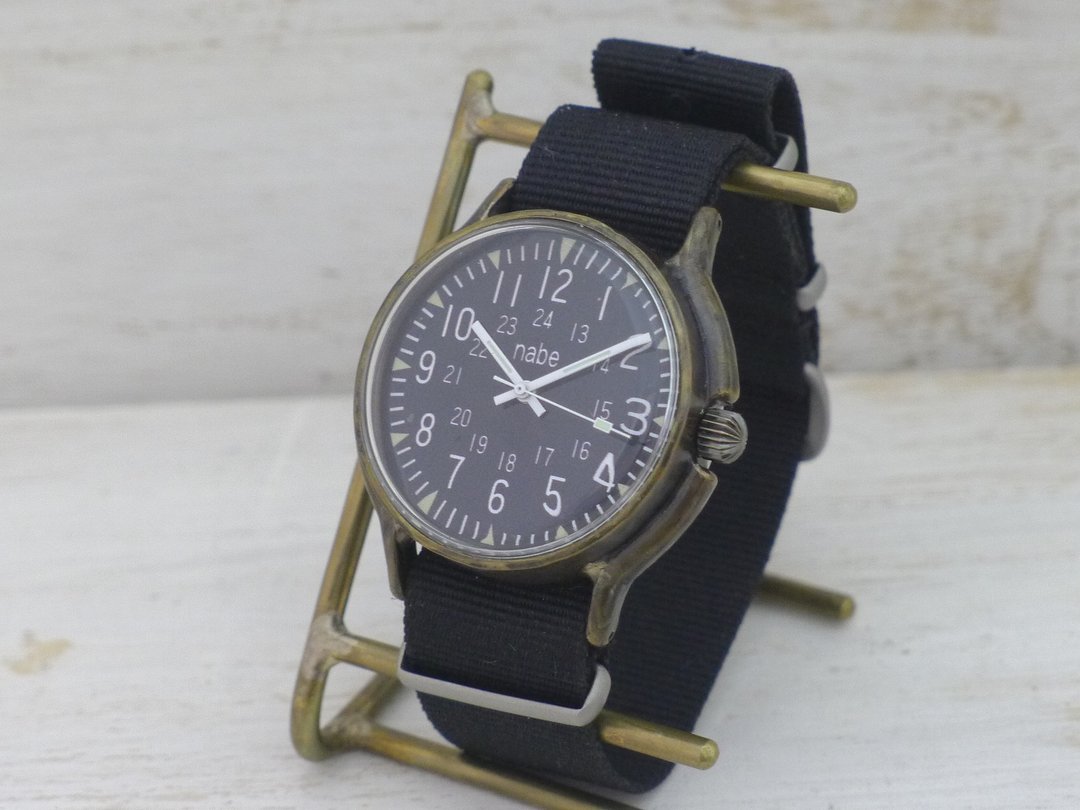 Handmade watch MIL-Winding-JB Approximately 36mm Manual winding Brass (brass) Military design Handmade watch (BHW131) - 女表 - 铜/黄铜 黑色