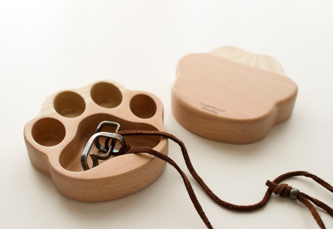 肉球置物盒 Wood box (Paw) - 收纳用品 - 木头 
