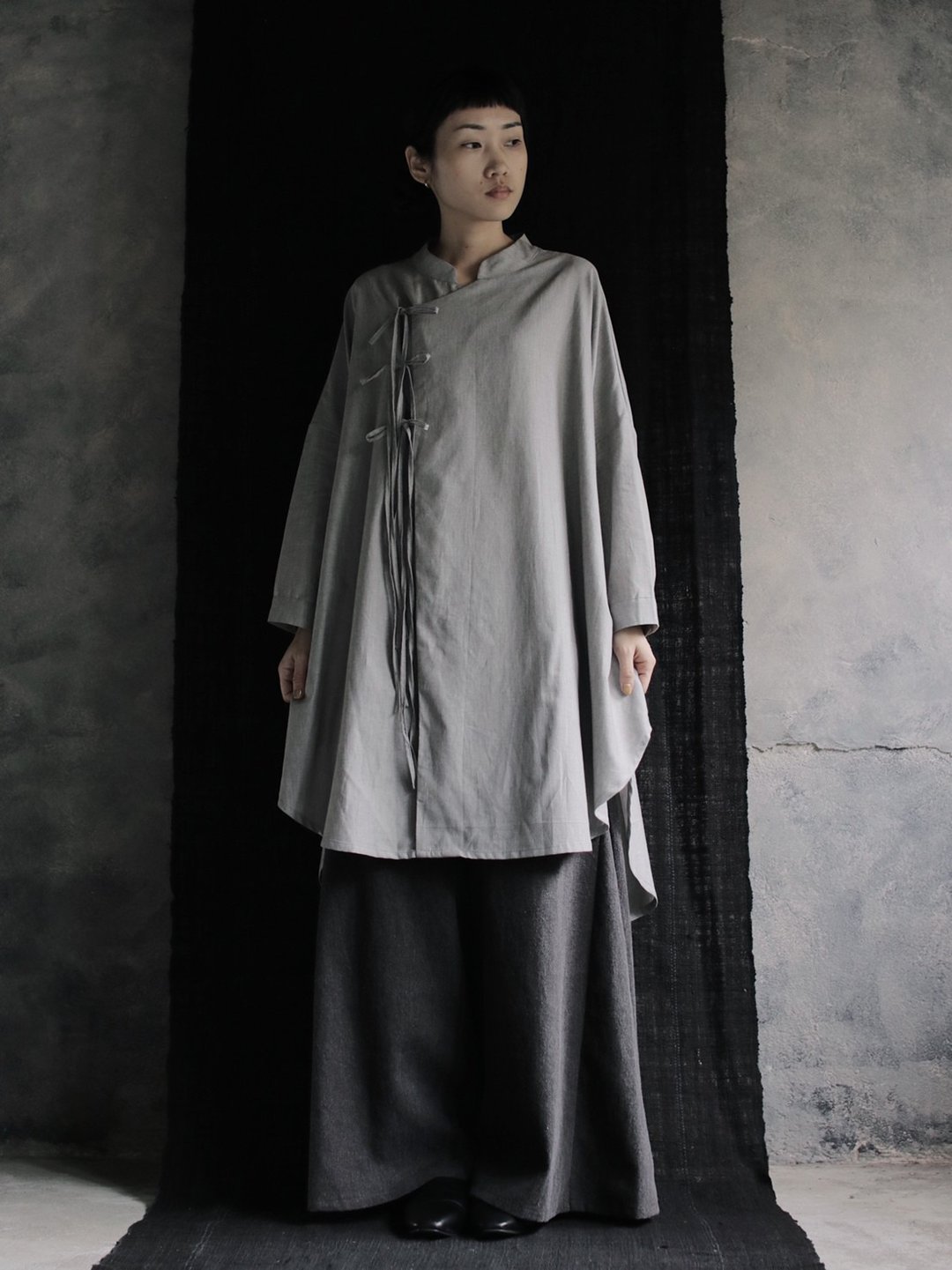 Omake Original / shiki pants - 女装上衣 - 棉．麻 灰色