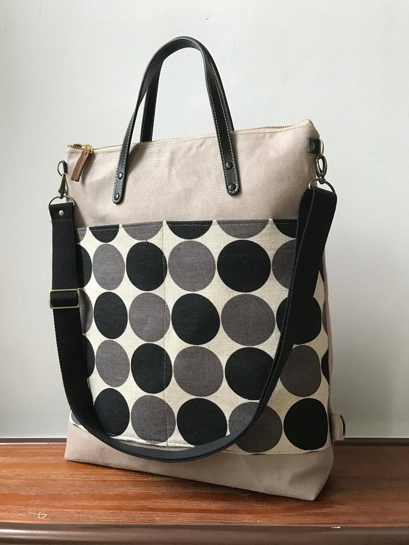 2way tote bag   15寸电脑袋 后背包 - 后背包/双肩包 - 棉．麻 白色