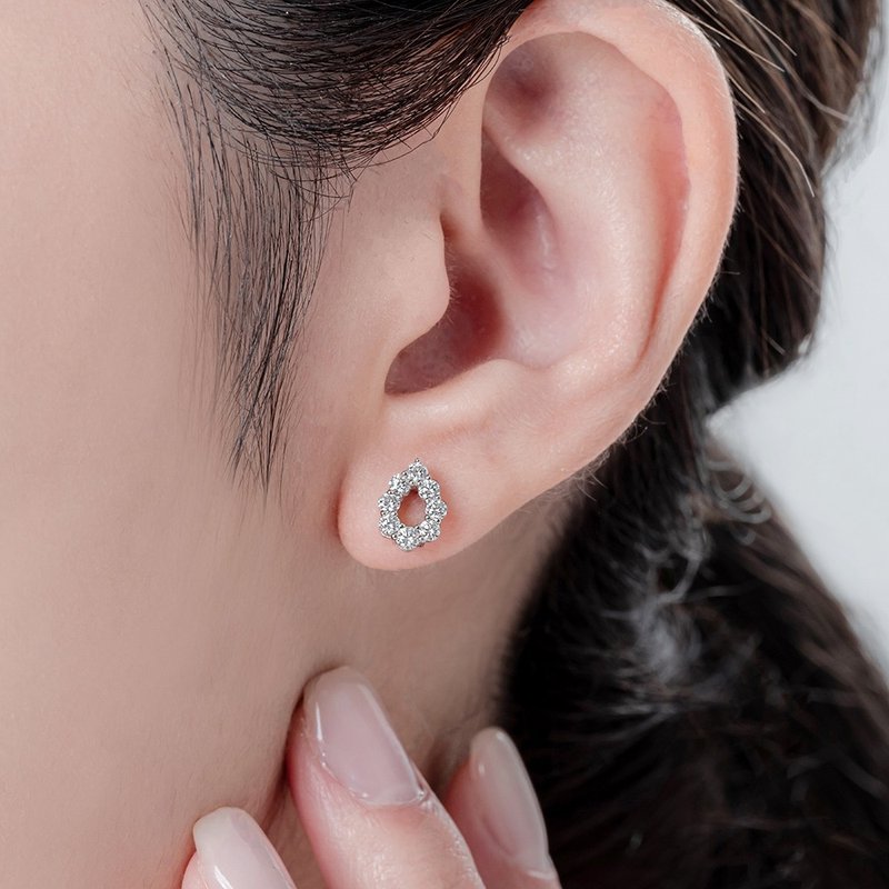 京华钻石 18K金 天然钻石 共0.46克拉 钻石耳环 水光 - 耳环/耳夹 - 钻石 