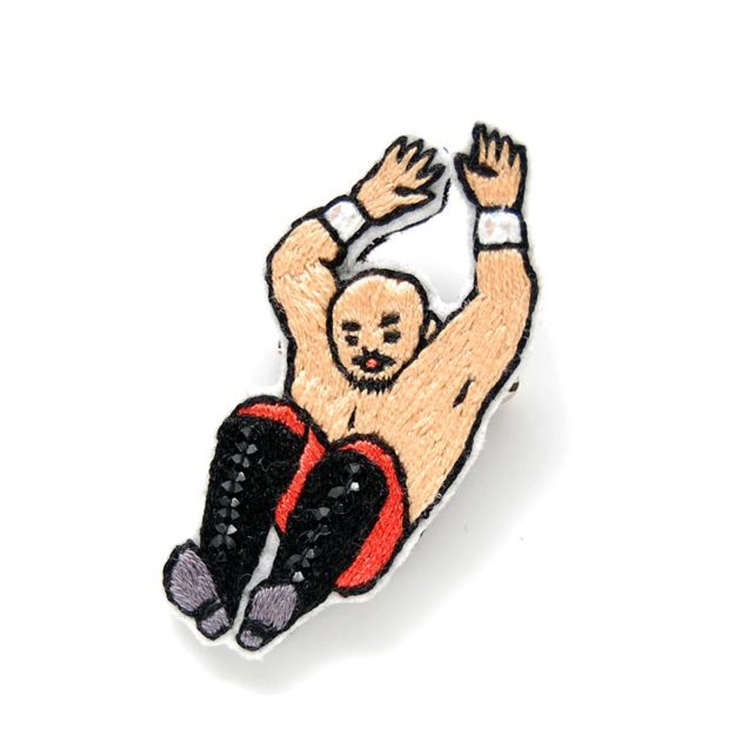Orders production jumping wrestler embroidery brooch - 胸针 - 羊毛 