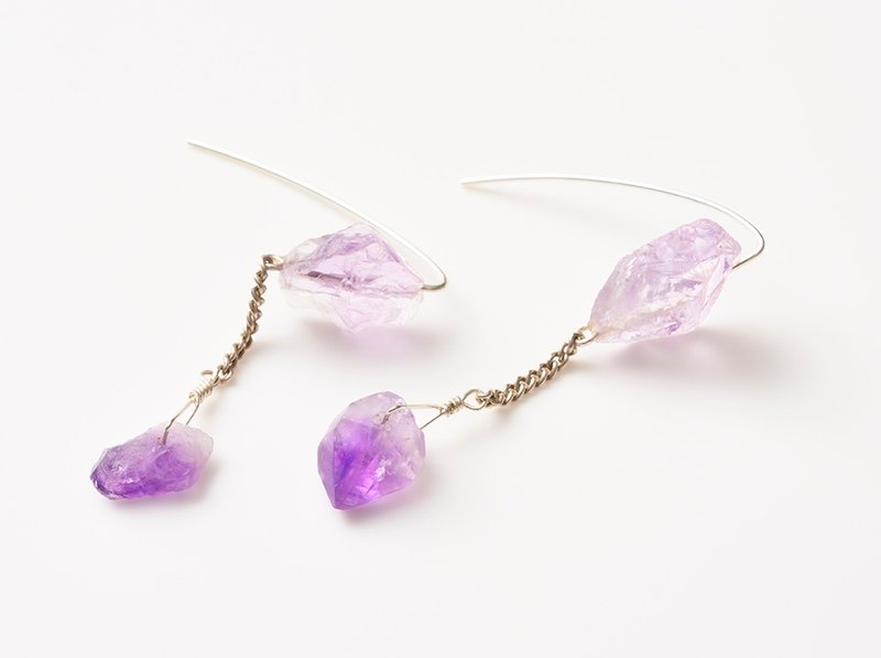 CP70 (Amethyst) - 耳环/耳夹 - 其他金属 紫色