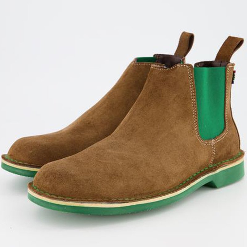 【南非手工猎人鞋】却尔喜靴 非洲猎人鞋 男靴 女靴 草原绿 - 女款休闲鞋 - 真皮 绿色