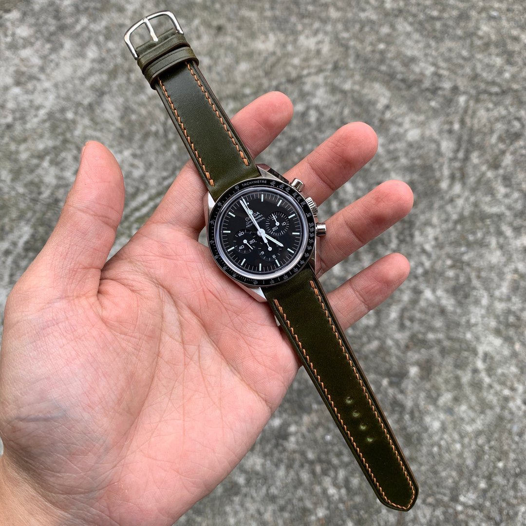 侧缝线款 马臀皮革表带 表带订制 手工表带 rolex omega panerai - 表带 - 真皮 黑色