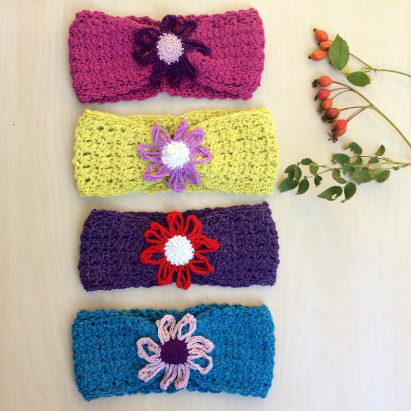 女孩头带 有机羊毛头带 女婴帽子 五颜六色 - 婴儿帽/发带 - 羊毛 多色