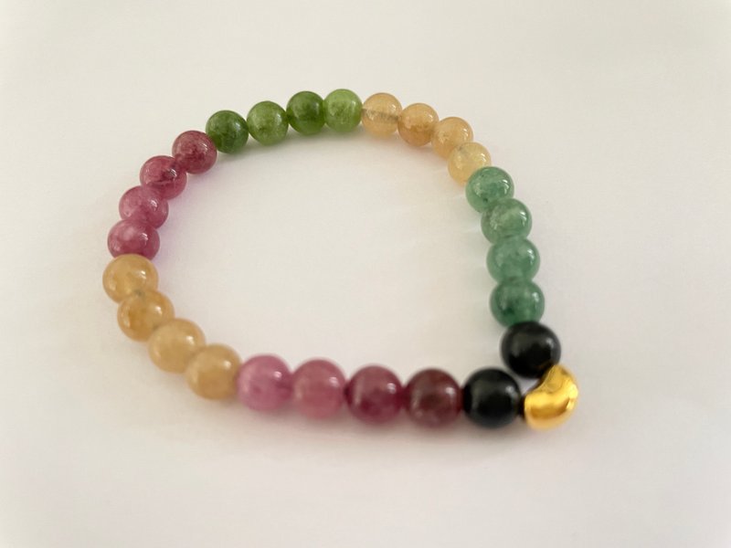 彩虹金豆 碧玺 18K金 手链 - 手链/手环 - 珍珠 多色