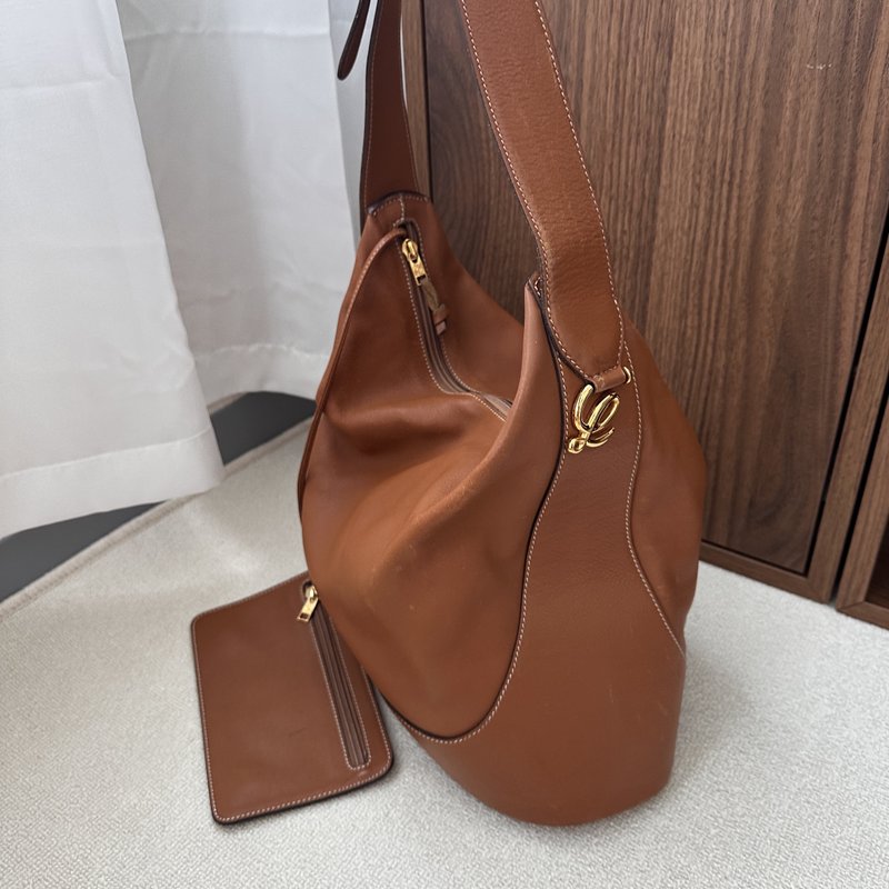 LOEWE 罗意威 Anagram 小牛皮 单肩手提包 - 侧背包/斜挎包 - 真皮 咖啡色