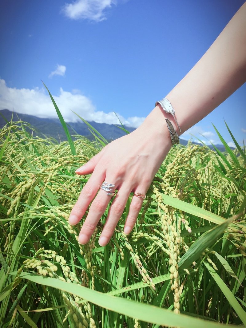 925纯银手环_自由之心羽毛系列 - 手链/手环 - 其他金属 白色