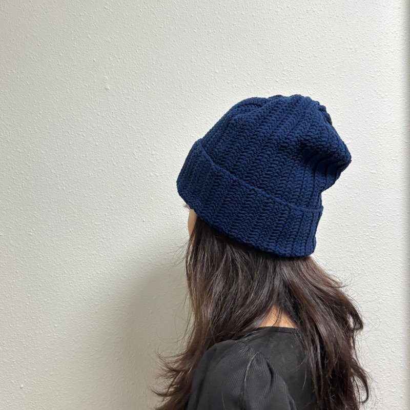 手工编织毛帽 - 帽子 - 棉．麻 蓝色