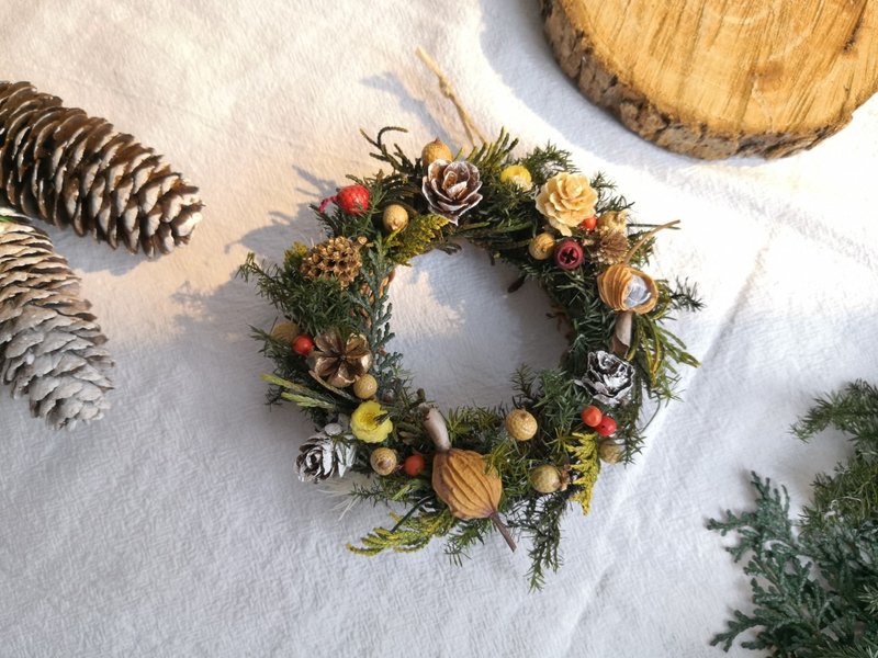 圣诞节 藤圈 花环 门挂 材料 手工 花艺 装饰 婚庆 雪松 圣诞 礼 - 干燥花/捧花 - 植物．花 多色