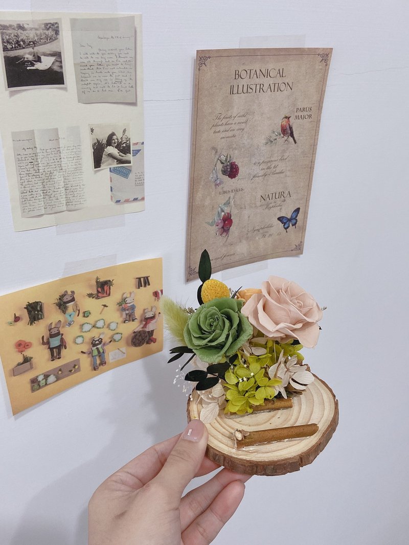 开幕送礼名片座 抹茶拿铁配色 永生花名片座 升迁礼物 - 干燥花/捧花 - 植物．花 绿色