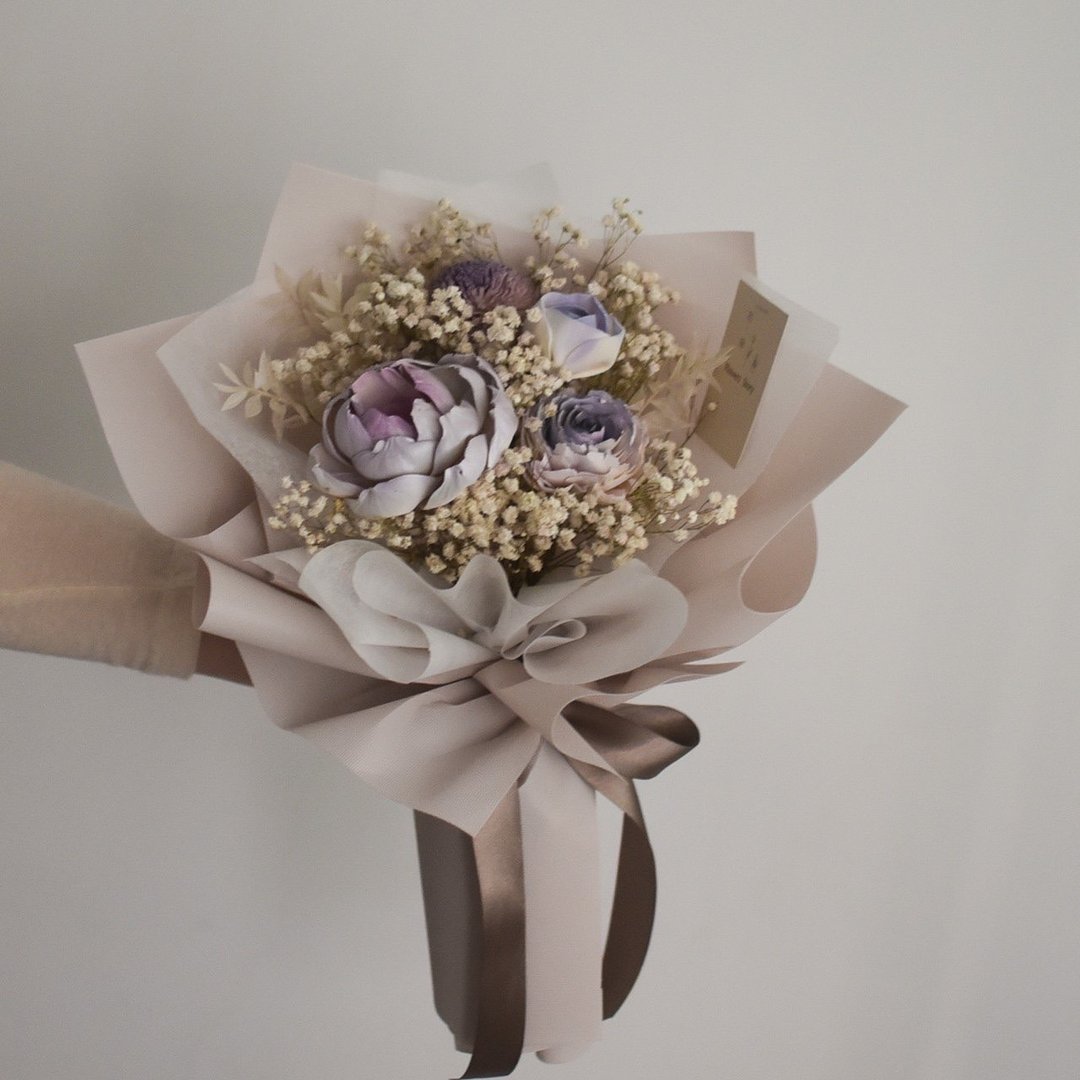 /紫色系干燥花束/毕业花束 求婚花束 捧花 七夕 情人节 生日花束 - 干燥花/捧花 - 植物．花 紫色