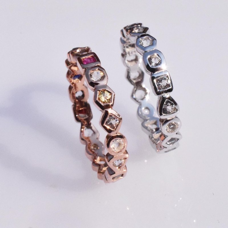 Round 9 lucky gems ring #minim9luckygems #minimsignature R562 - 戒指 - 纯银 