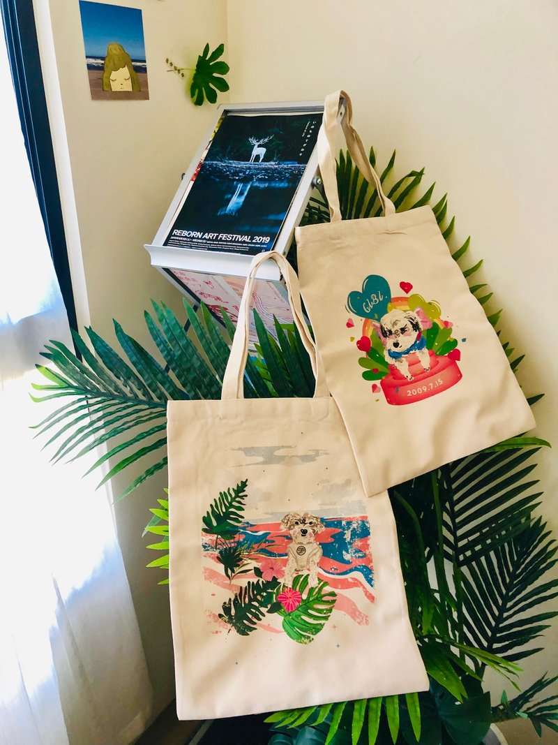 插画似颜绘周边-帆布袋布包手提袋-定制化明信片 - 手提包/手提袋 - 其他材质 