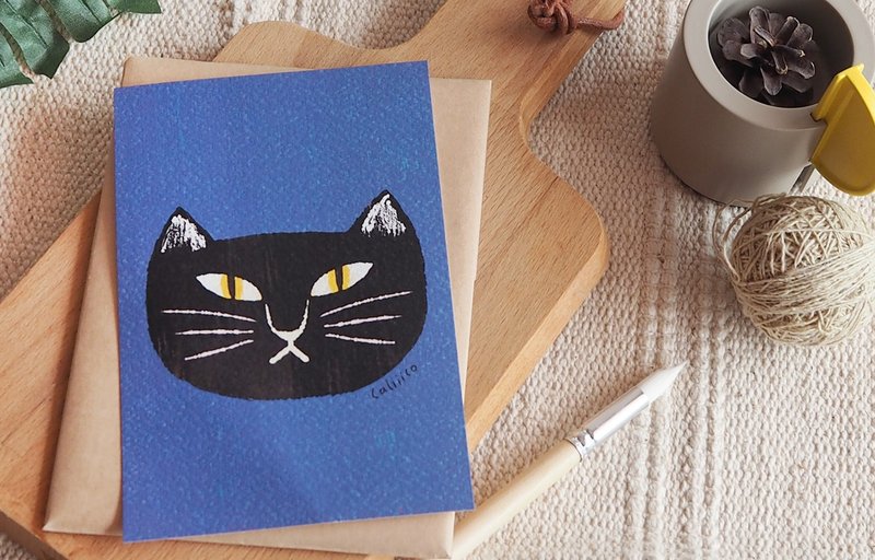 Postcard cat - 卡片/明信片 - 纸 蓝色