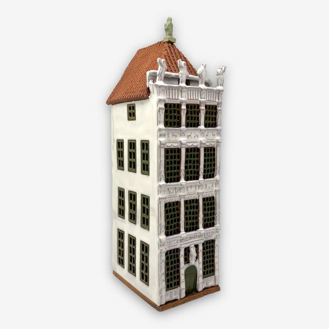 SOLO欧洲家居-手工陶瓷小屋 烛台 20cm 波兰系列 - 蜡烛/烛台 - 陶 白色