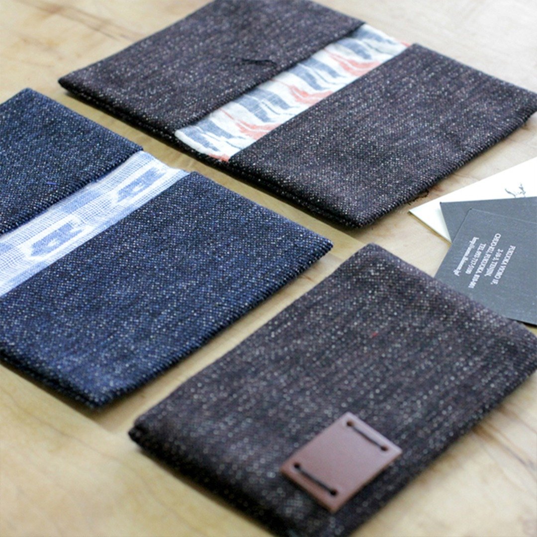 Kasuri  Card Case - 名片夹/名片盒 - 棉 蓝色