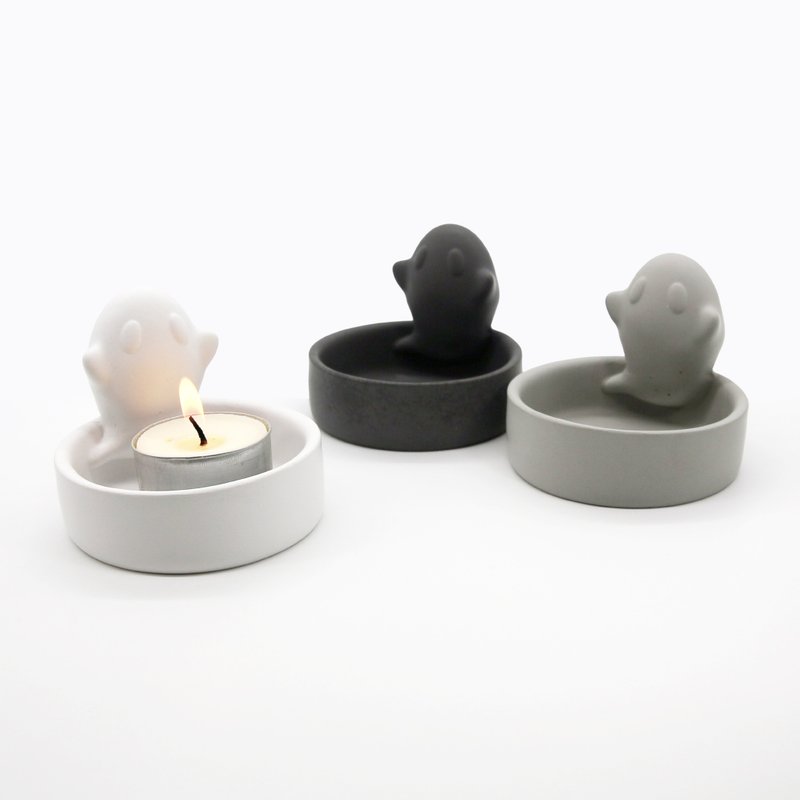 GHOST Candle Holder I 小精灵烛台 / 万用皿 I 扩香石 I 附精油 - 蜡烛/烛台 - 水泥 