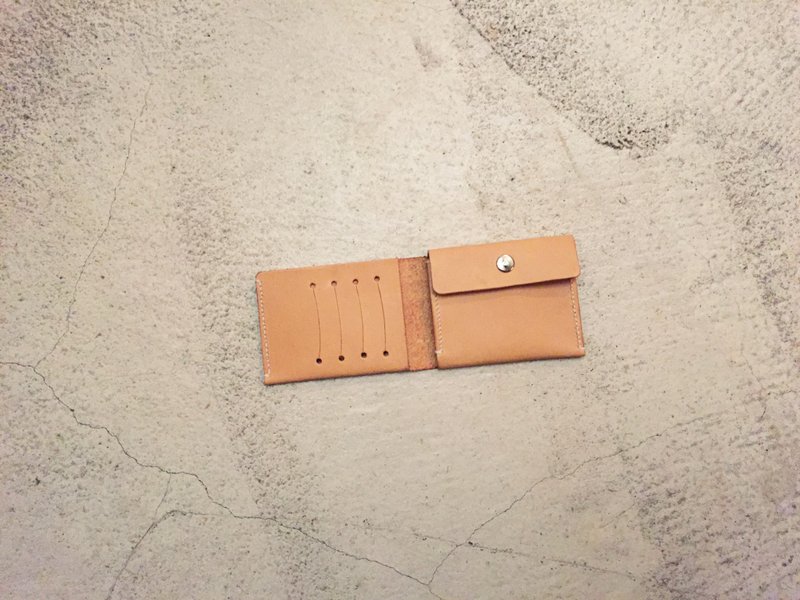 Oh Well - Wallet in nude/ 真皮手作手染短夹 - 原色 - 皮夹/钱包 - 真皮 